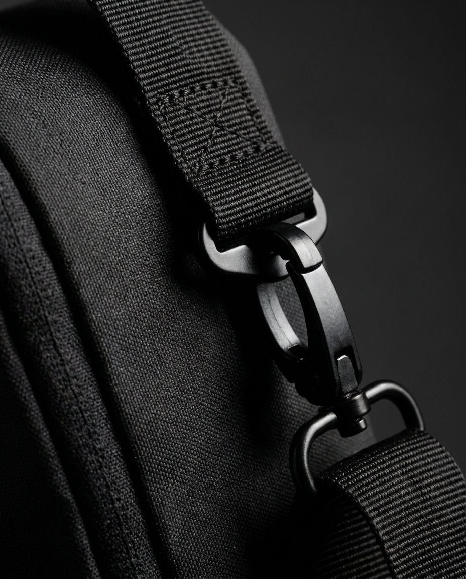 Détail du clip magnétique et de la matière du sac AULRA